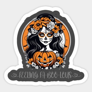 Feeling fabulous Halloween Mardi gras style design Sticker